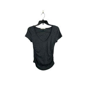 We The Free by Free People Gray Ruched Scoop Neck Tee Women’s Small NWOT